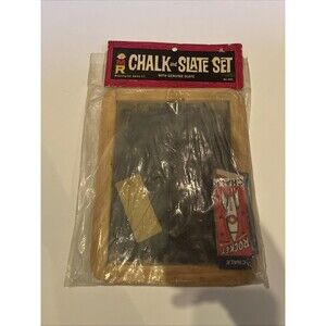 VINTAGE TOY MY FAVORITE CHALK AND SLATE SET SLATE BOARD NOS IN PACKAGE MOC USA